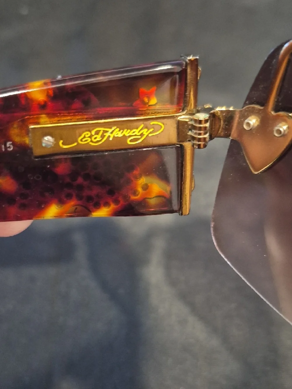 Ed Hardy Zeke Embellished Tortoiseshell Shield Sunglasses - Picture 5 of 10